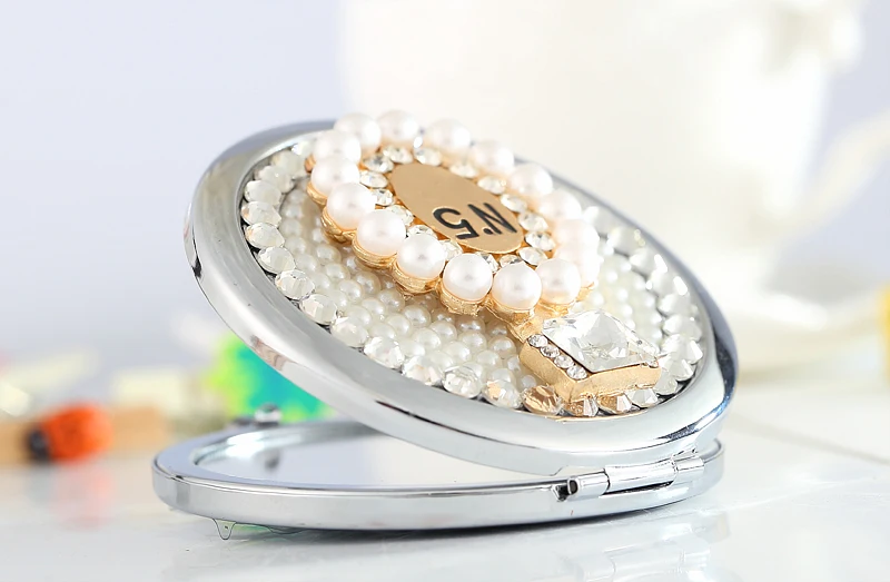 Блестящая бутылка со стразами perfum 2-сторонний мини-карман для красоты компактное