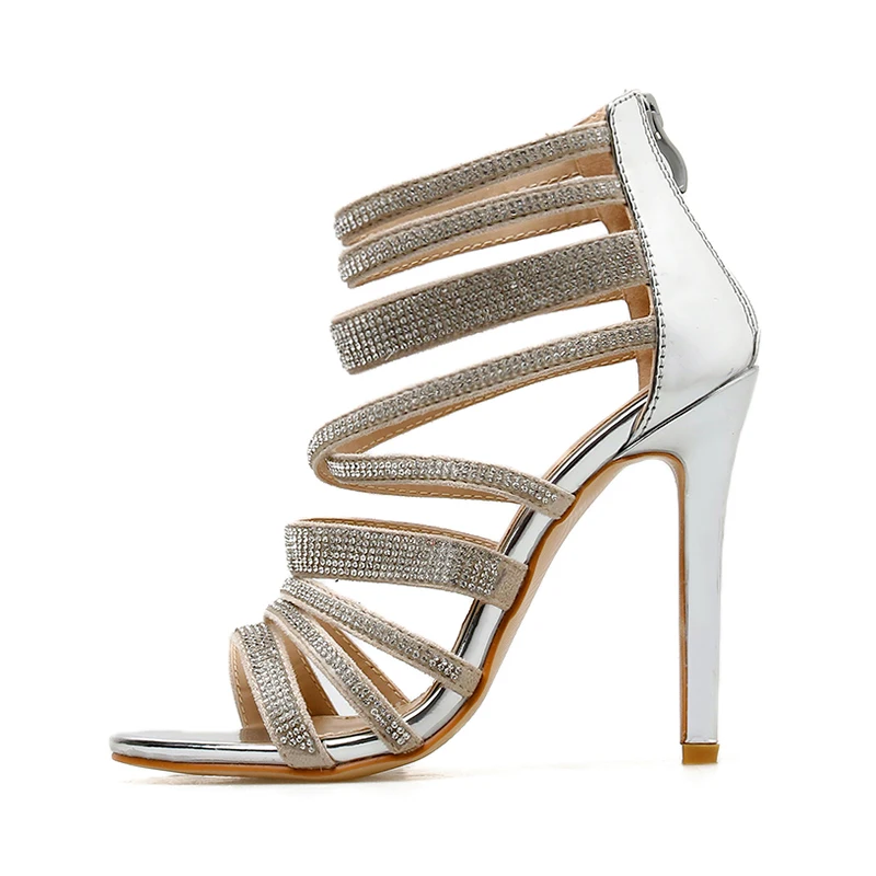 2019 размер 40 пикантные женские босоножки на высоком каблуке 11 5 см блестящие