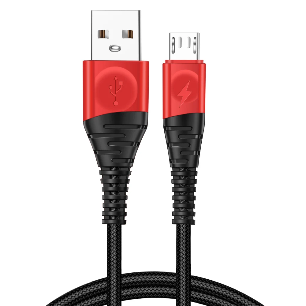 Олаф Micro USB кабель 1 м 2 м 3 м 2.4A Быстрая зарядка Micro usb зарядное устройство шнур для samsung Xiaomi huawei планшет Android, телефон Microusb - Цвет: Black