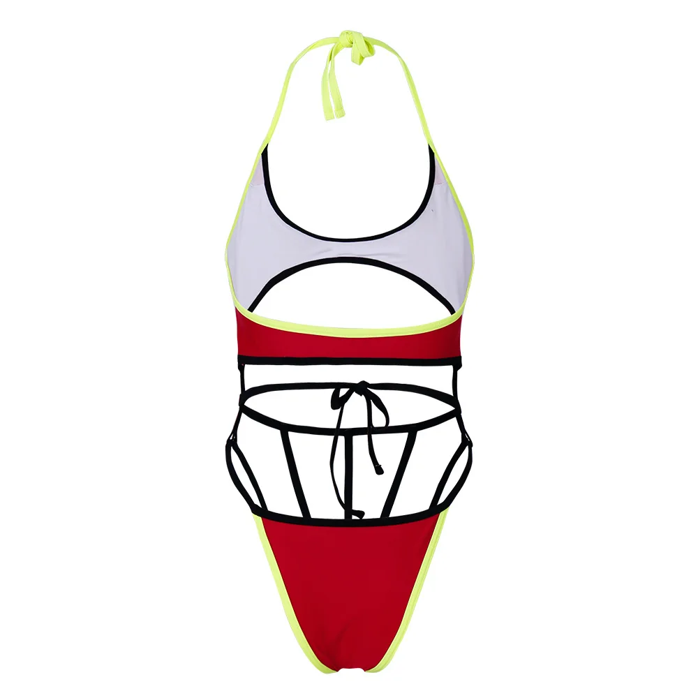 Сексуальный цельный купальник с вырезами купальники высокой посадкой бандажный