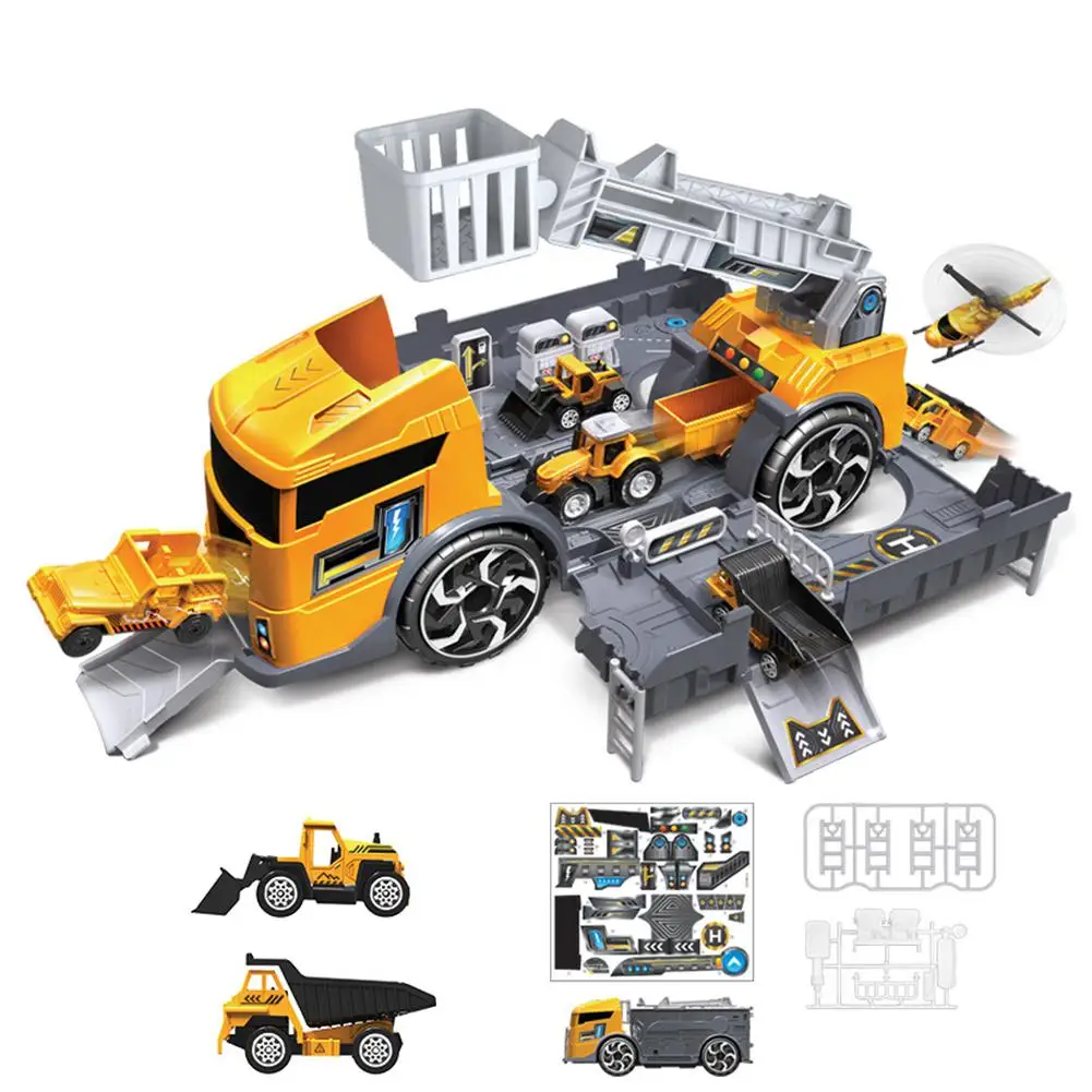 HobbyLane игрушкие Малыш Моделирование Пожарная машина Техника Парковка для автомобилей Место для откатного хранения Mock Park Развивающий автомобиль для детей - Цвет: yellow