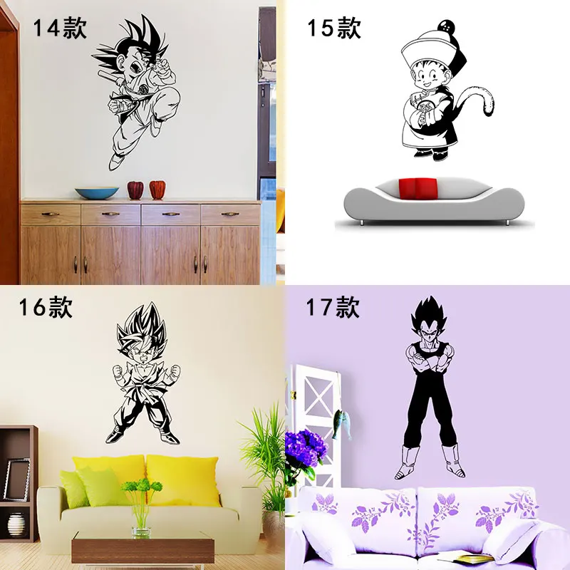 Dragon Ball стикер на стену Сунь Укун аниме наклейка в японском стиле манга настенная Водонепроницаемая Автомобильная наклейка для спальни декоративная стена St