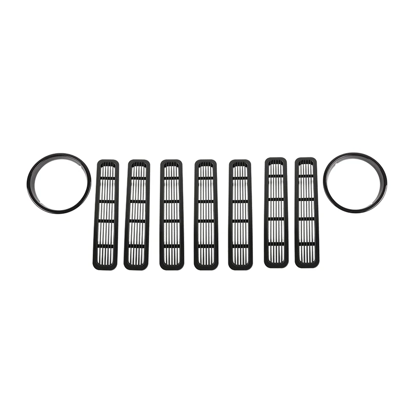 Number 5422 Set SHINEKA гоночные грили наборы для Jeep Wrangler TJ 1997-2006 ABS красочная вставка сетка гриль оболочка Хром Передняя TJ решетка крышка - Цвет: Number 5422 Set