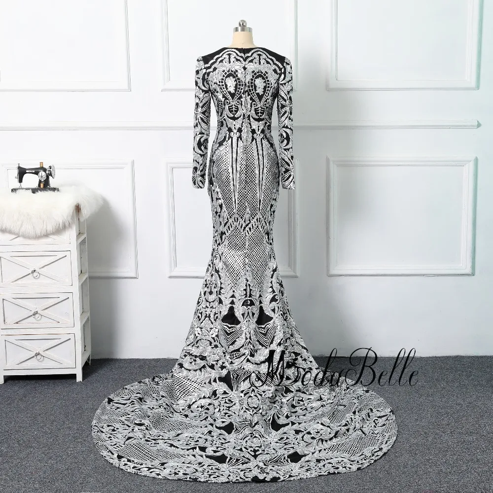 Женское вечернее платье с блестками Modabelle Черное и серебряное элегантное для