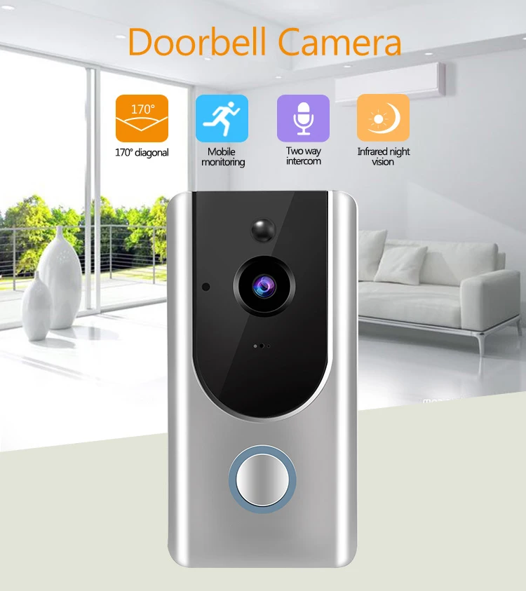 Smart Wireless Security wifi doorbell HD 720P video intercom Recording Video Door Phone Remote Home Monitoring door bell | Безопасность