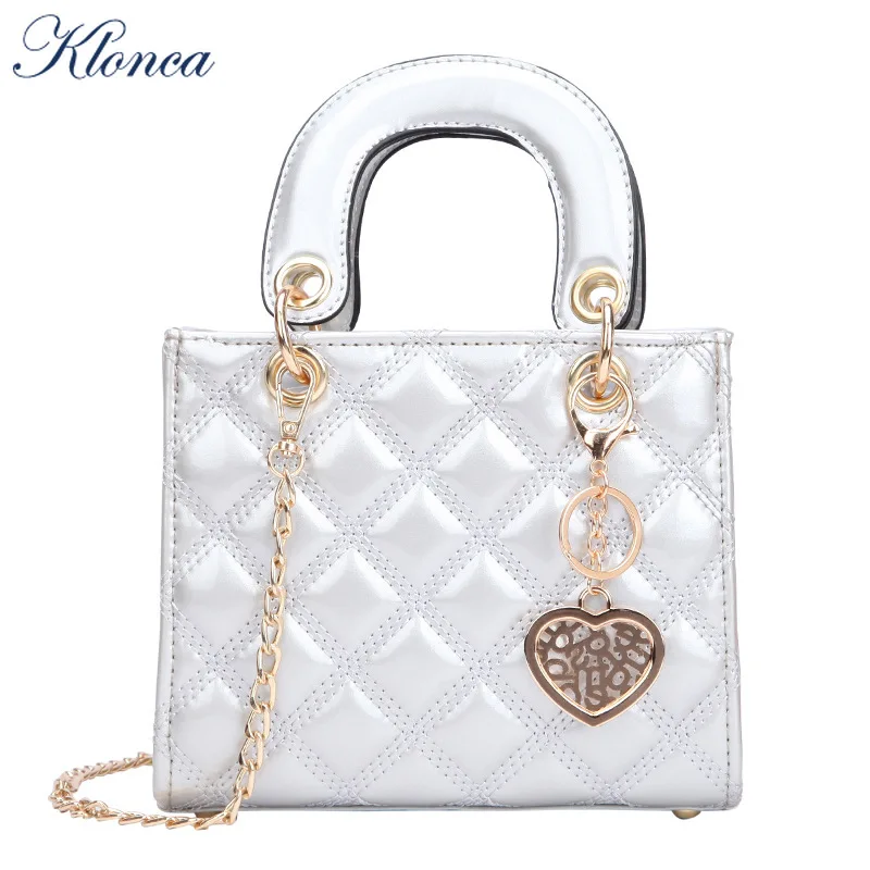 Klonca High Quality PU Leather Female Handbag Classic Diamond Lattice Women Shoulder Bag 2019 New Fashion Casual Bags | Багаж и сумки