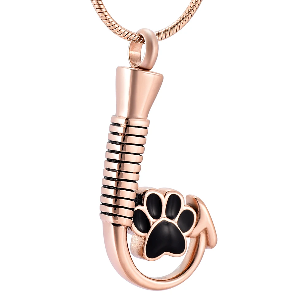 IJD9926 Pet Paw Print Fish Hook кремация ювелирные изделия кулон из нержавеющей стали памятный