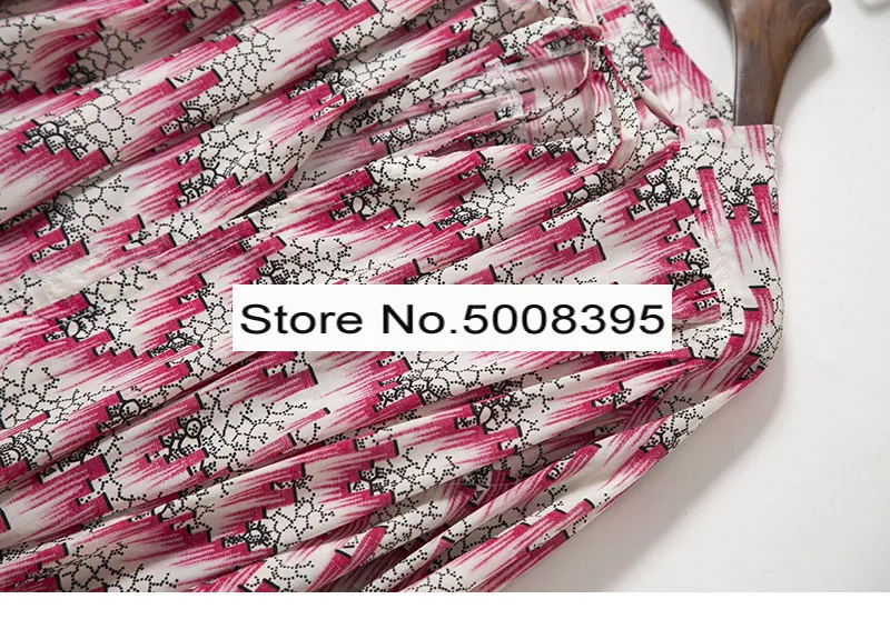 AMBA/шелковая блузка с принтом круглым вырезом кружевом разрезом сбоку длинными