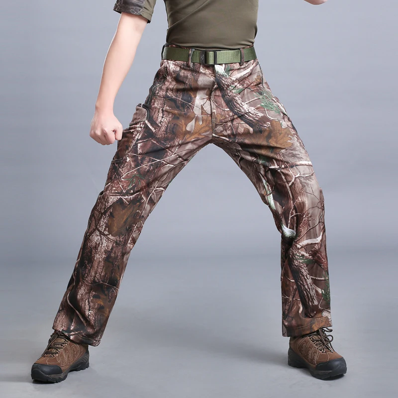 Мужские камуфляжные брюки-карго зимние теплые флисовые тактические брюки с