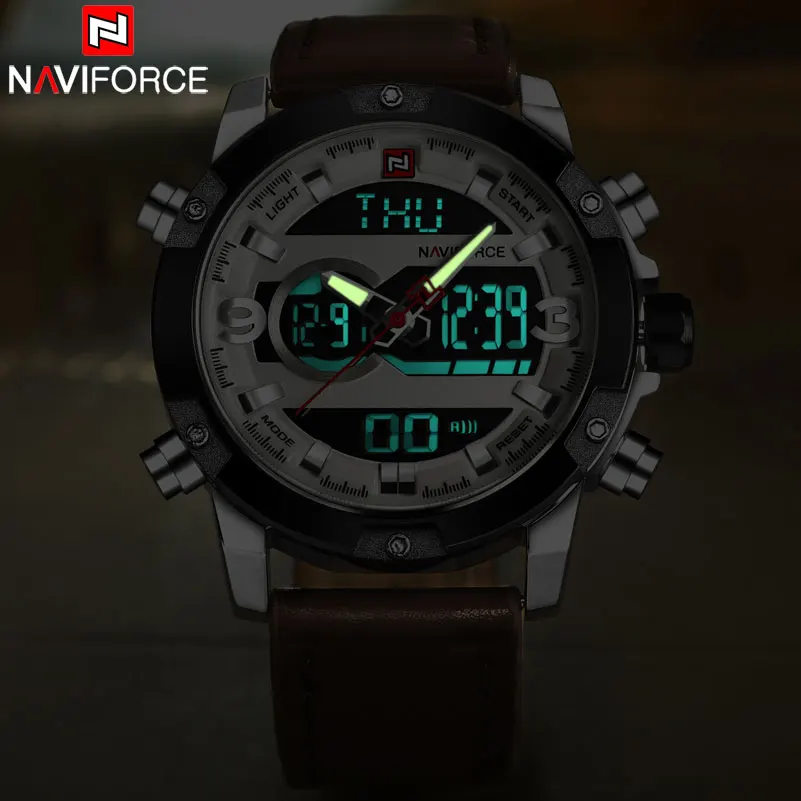 NAVIFORCE брендовые военные спортивные часы для мужчин 30 м водонепроницаемые