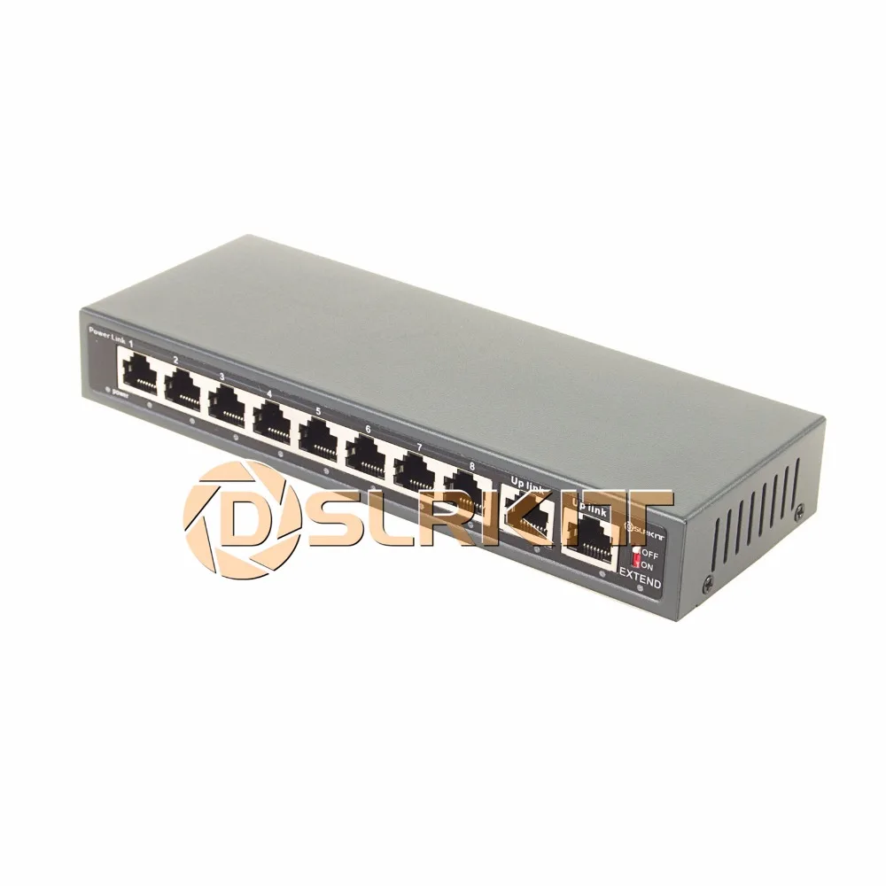 DSLRKIT 250M 10 портов 8 PoE коммутатор Ethernet без адаптера питания| |