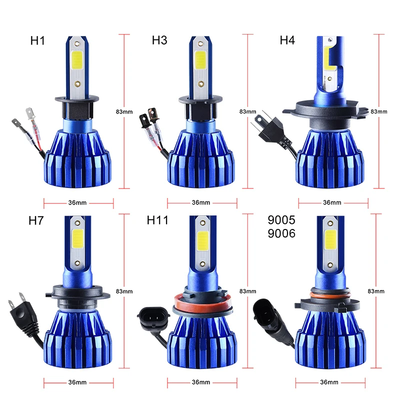 Светодиодный H11 H3 H7 мини фар автомобиля лампы 12V 6500K 4300K 8000Lm COB H8 9005/HB3 9006/HB4 9012/Hir2 Авто Ламповые ленты для Светодиодный H4 ампулы