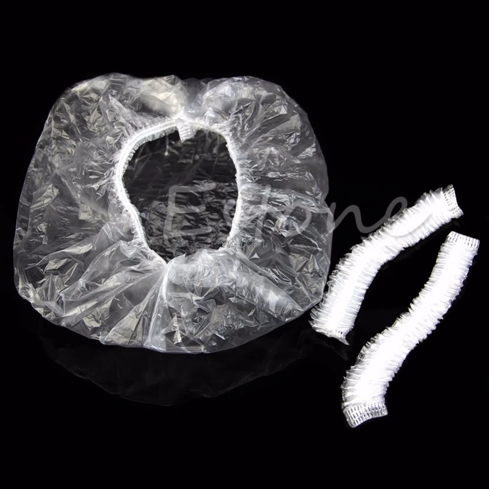 100 шт. одноразовые шапки для дома и отеля купания с прозрачными волосами
