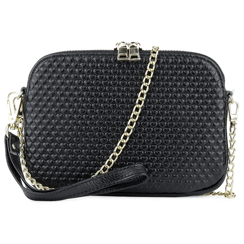 Женские сумки на плечо с тиснением в форме сердца из натуральной кожи