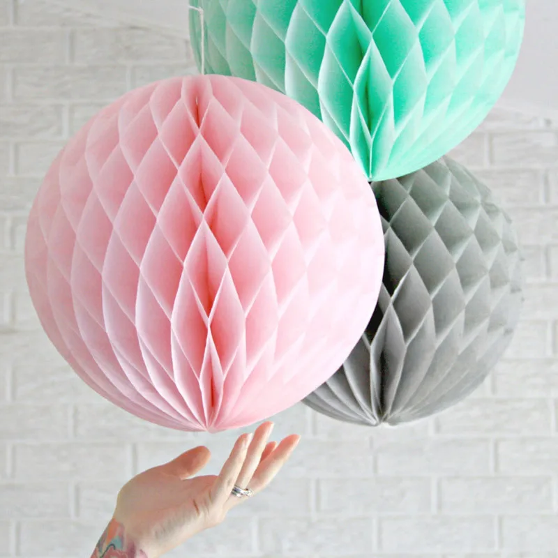 5pcs 20cm honeycomb paper lantern ball married wedding party window Red adornment Tissue Paper Home Garden | Дом и сад