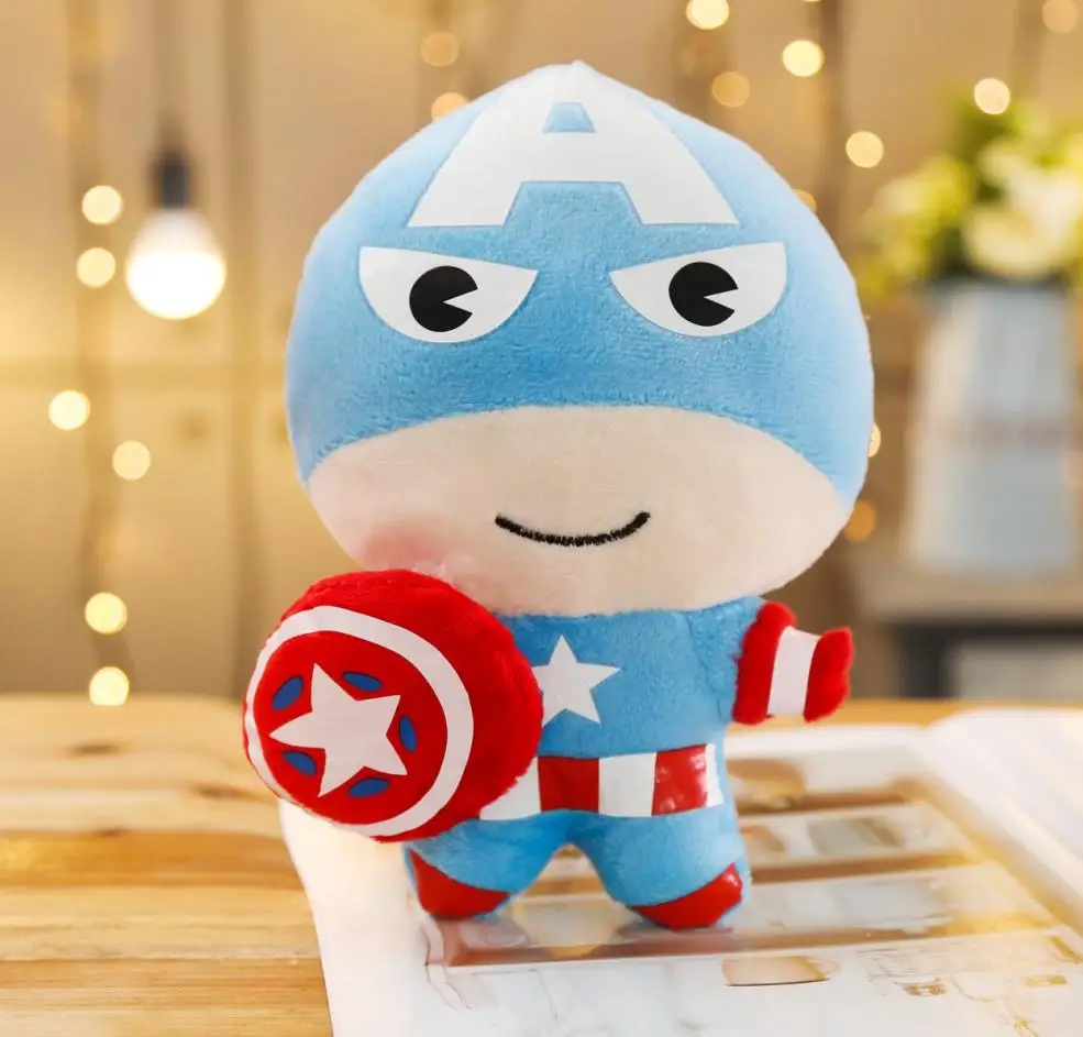captain America 1 шт. 20 см Marvel Мстители 4 супер герой Мягкие плюшевые игрушки куклы Капитан Америка, Железный человек паук Тор плюшевые мягкие игрушки - Цвет: captain America