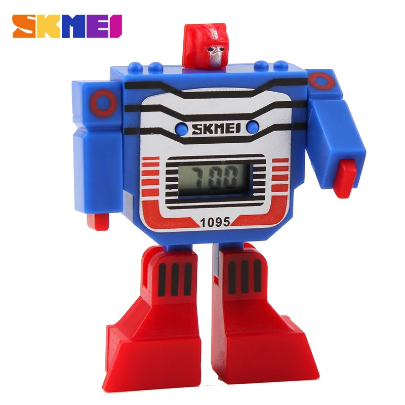 SKMEI 1095 дети часы светодиодный цифровой дети мультфильм спортивные Робот трансформации игрушечные лошадки наручные часы для мальчиков montre enfant