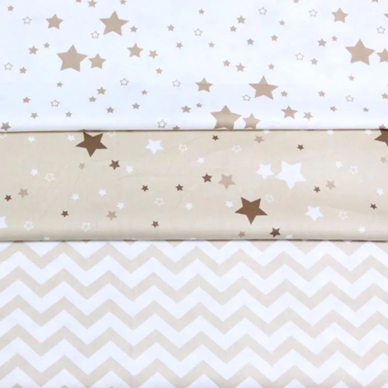 

100% cotton nordic wind CAMEL STARS chevron twill cloth DIY for kids crib bedding tent cushions handwork home decor tissue tela