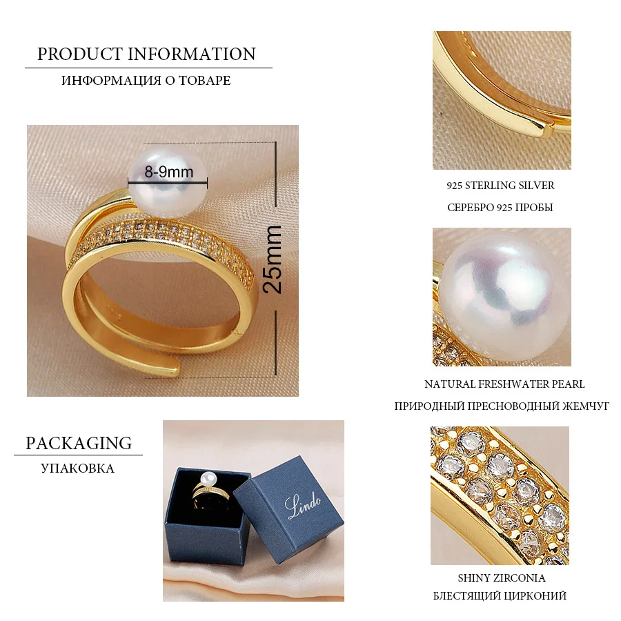 Женское кольцо с натуральным пресноводным жемчугом серебряное объемным