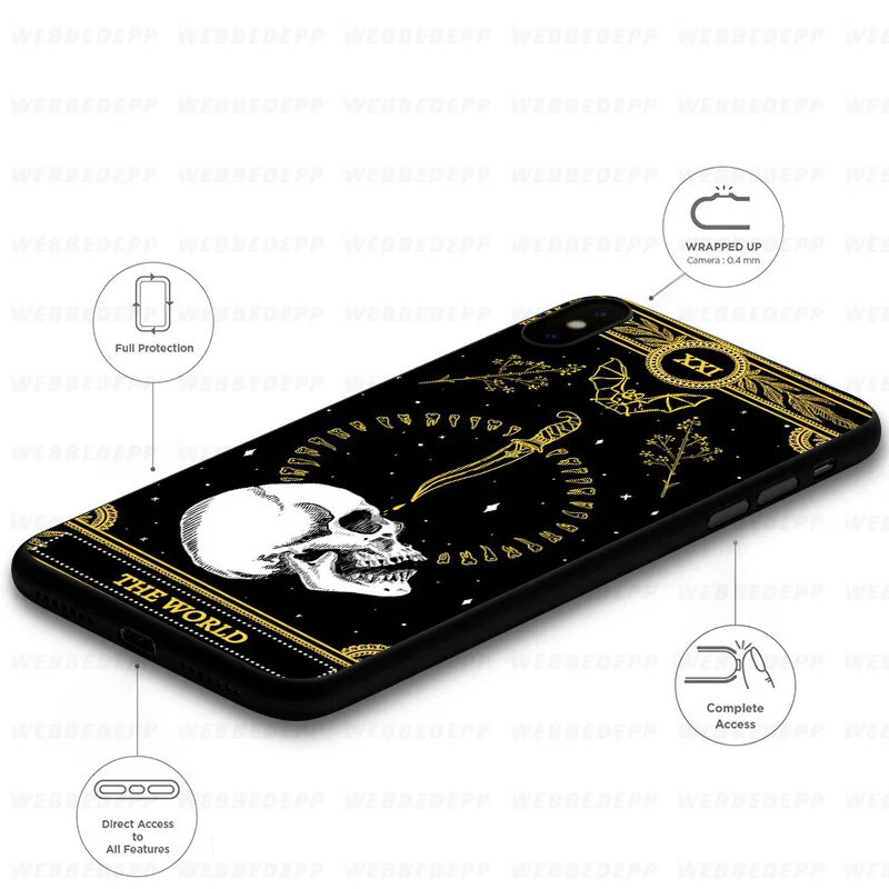Marigold Tarot Skull Card Soft Case for Huawei Mate Honor 20 6A 7A 7C 7X 8 9 9X 10 View Lite Pro 30 |