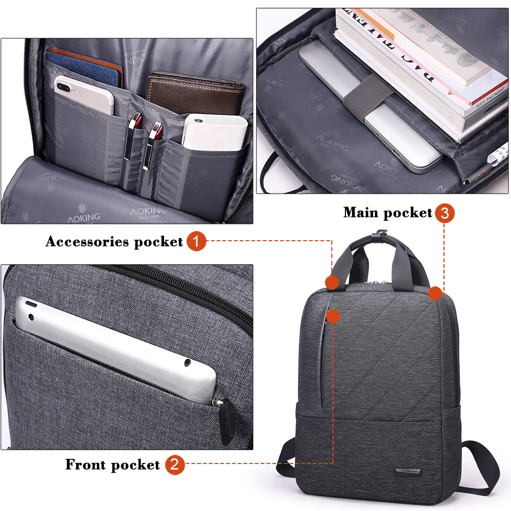 Aoking нейлоновый мужской рюкзак брендовая сумка 14 1 дюймов ноутбук Mochila для мужчин