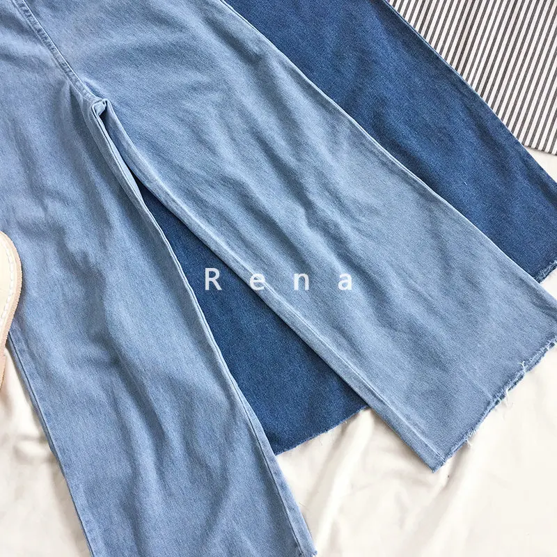 Женские джинсы полной длины прямые широкие брюки из денима cn68 | Женская одежда