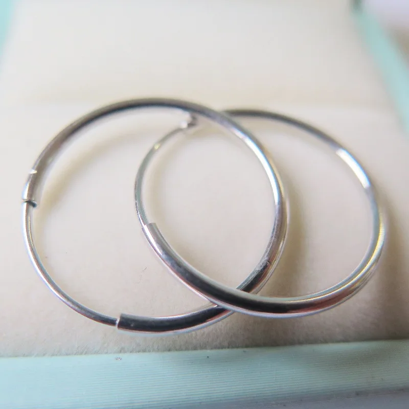 Женские гладкие серьги кольца 18 К белого золота 1 5 2 г|hoop earrings|earrings earringearrings hoop earrings