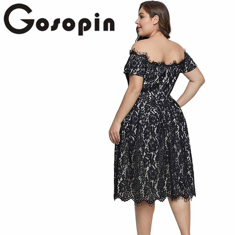 Gosopin/кружевное платье с открытыми плечами большие размеры сексуальное короткими