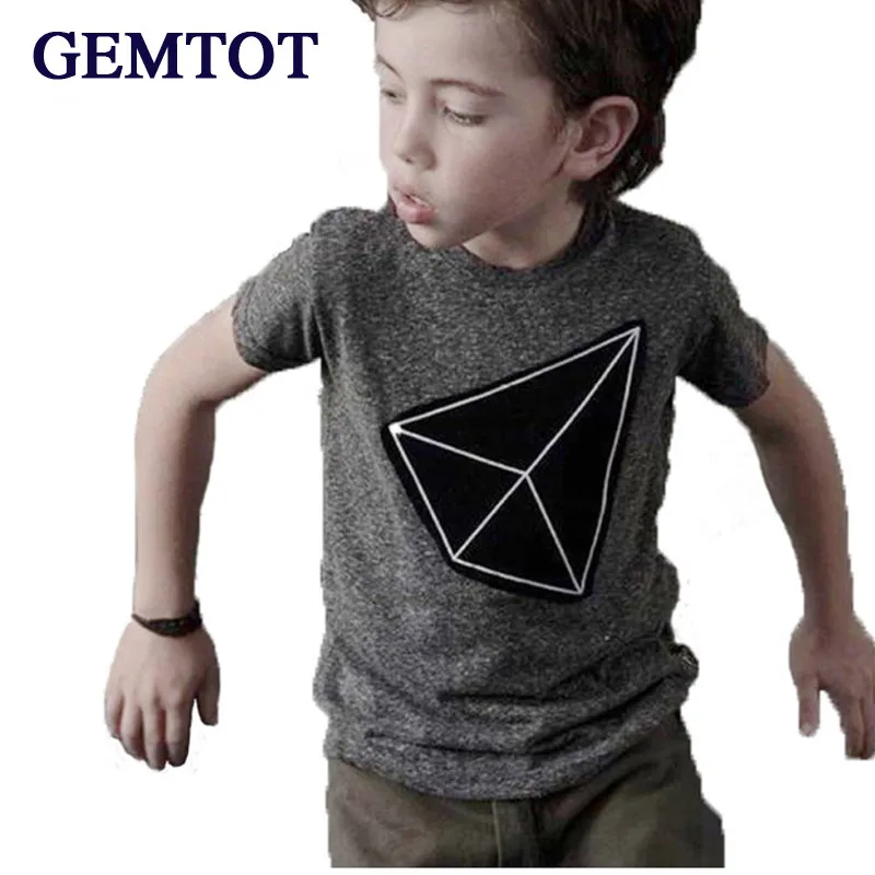 Футболка GEMTOT для мальчиков 100% хлопок кайд летняя одежда детский топ с ремешком и
