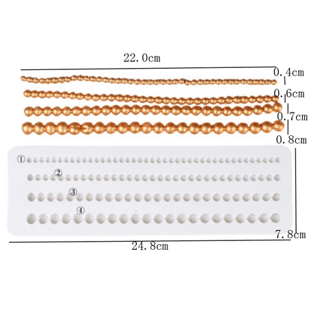 YX0512 Pearl Strip Border Mould Silicone Mold Fondant Cake Decorating Tool Gumpaste Sugarcraft Chocolate Forms Bakeware - Цвет: YX0512