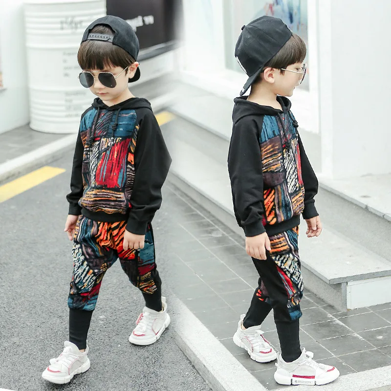 Осень 2018 г. комплект одежды для мальчиков детская спортивная одежда отдыха