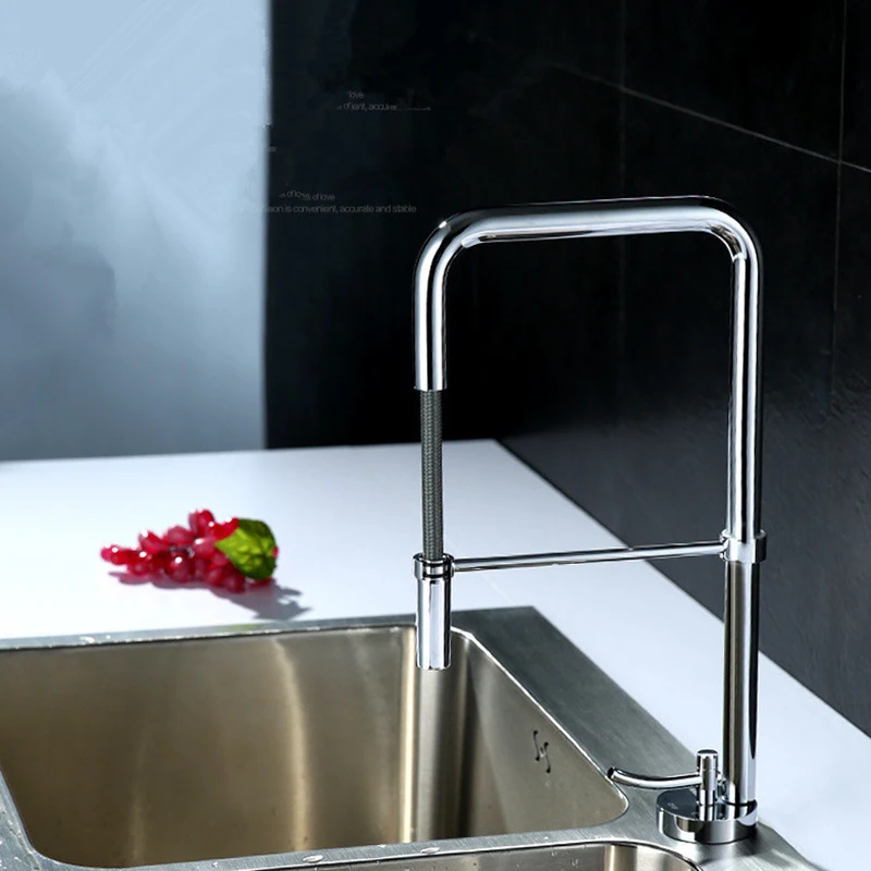Современный выдвижной хромированный смеситель для кухни кухонный кран раковины