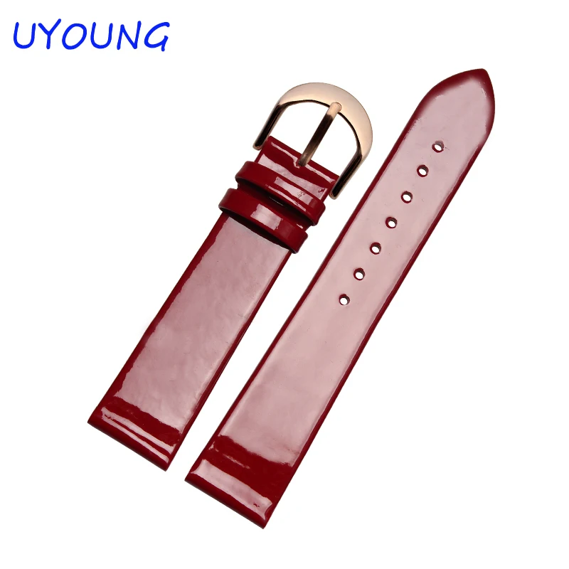 Ремешок из натуральной кожи для наручных часов ультратонкий красный белый