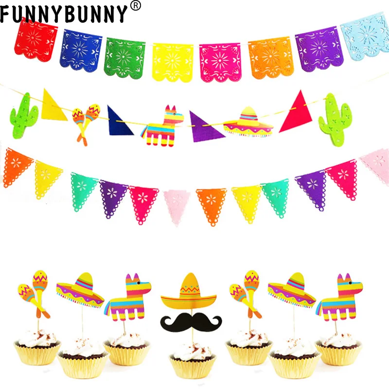 FUNNYBUNNY Pinata Тема Вечеринка Pull Flower Альпака бумага Flag красочный Rave вечеринка с днем