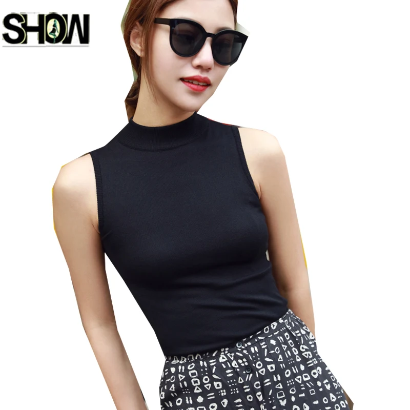 Женский вязаный укороченный топ ребристый жилет без рукавов с лямкой на шее