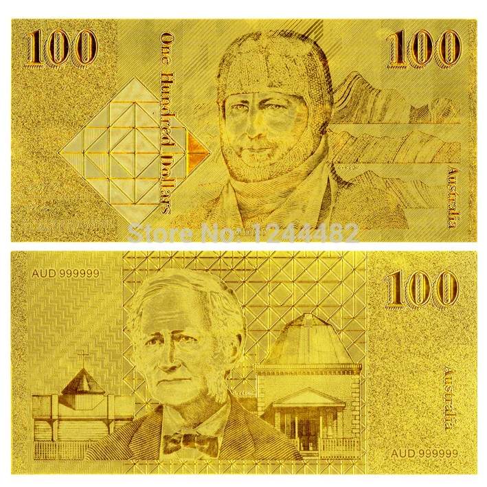 100 Позолоченные Старые Золотые фольги банкноты в обычной Золотой бумаге деньги