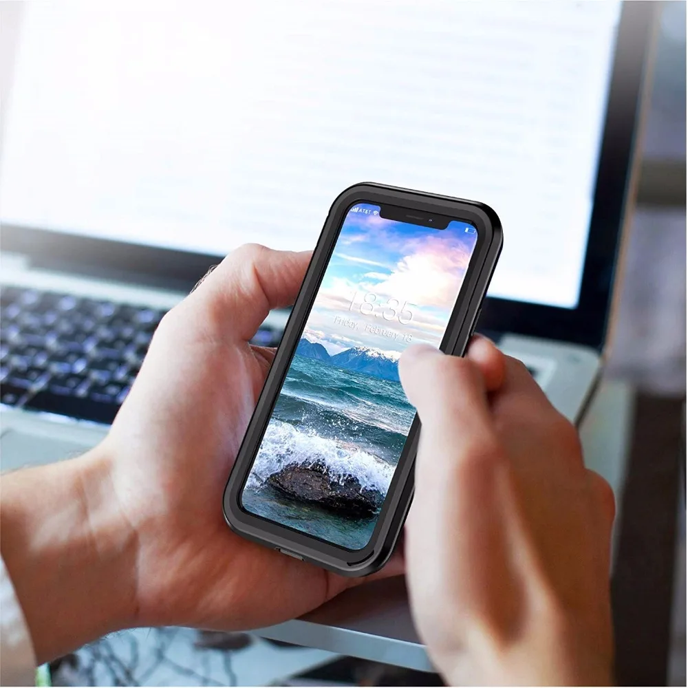 Чехол для iPhone X Xs встроенная защита экрана 360 градусов противоударный