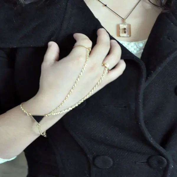 10 шт./лот дамские жгуты с двумя пальцами золотые браслеты подчиненными