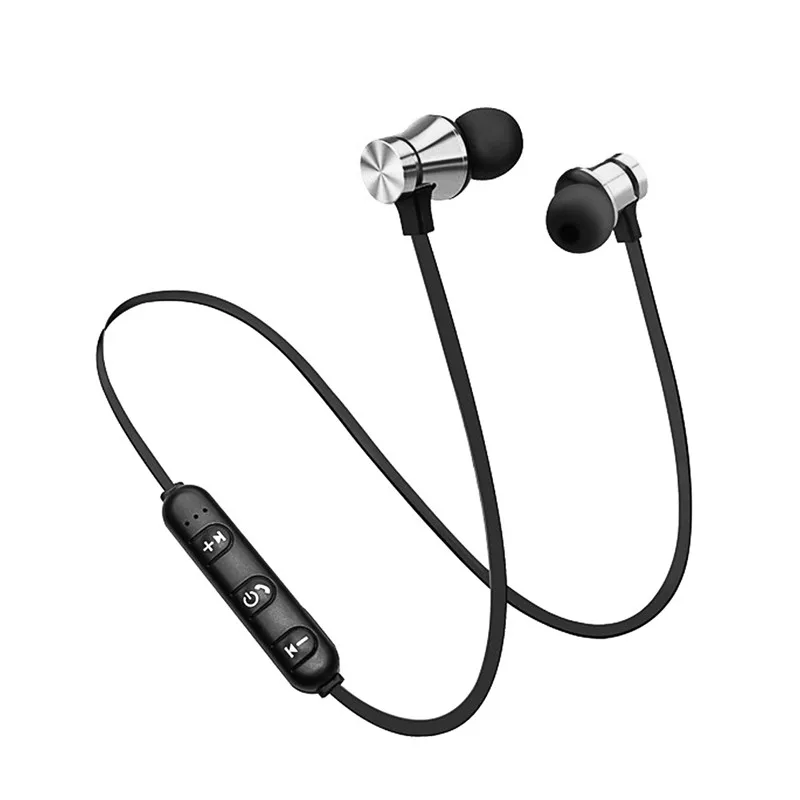 Серебристый Магнитные беспроводные Bluetooth наушники XT11, музыкальная гарнитура, шейные спортивные наушники с микрофоном для samsung, Xiaomi, huawei - Цвет: Серебристый