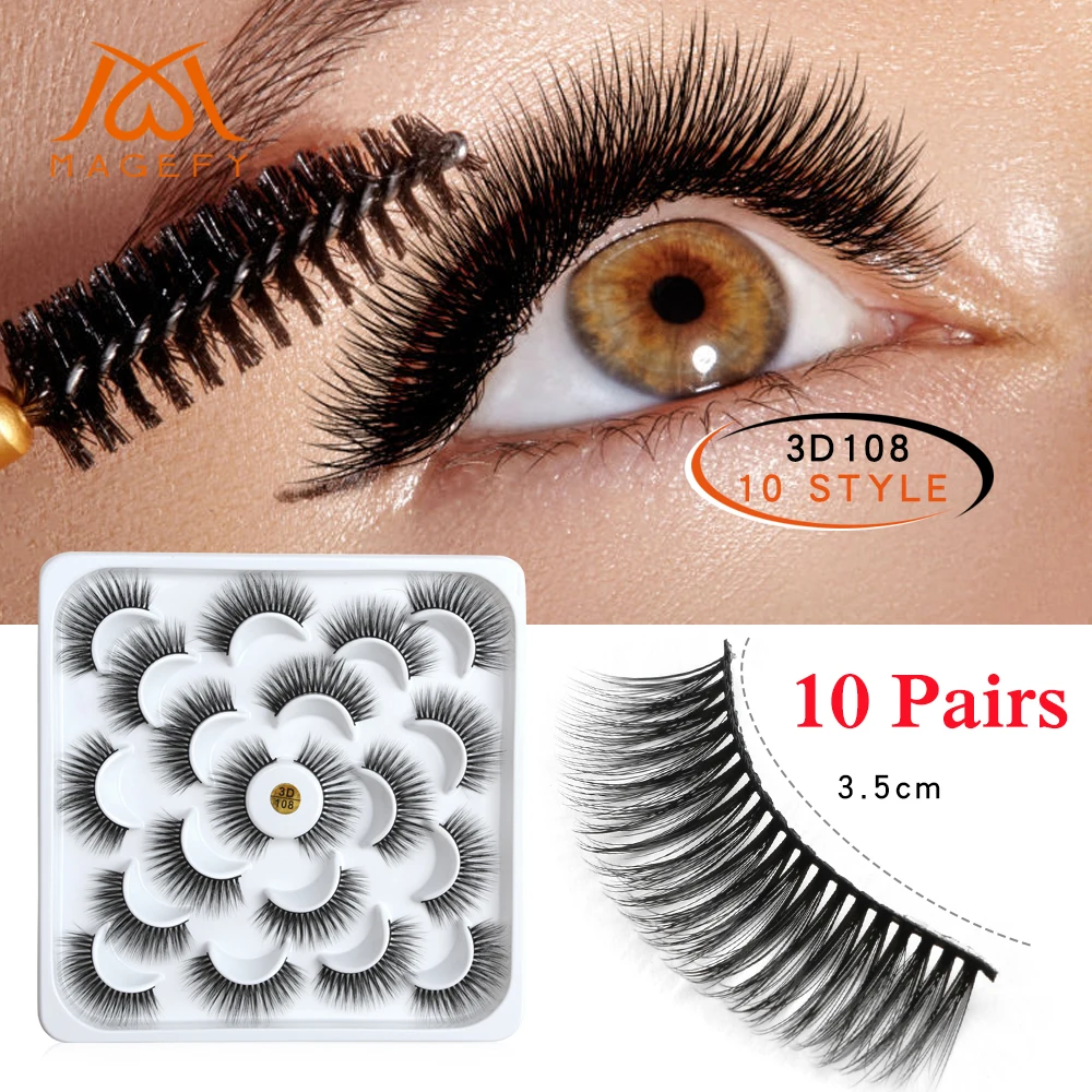 10 пар натуральные накладные Искусственные ресницы длинное удлинение 3D норковые ресницы ресница ручной работы норковые ресницы Красота Макияж инструмент