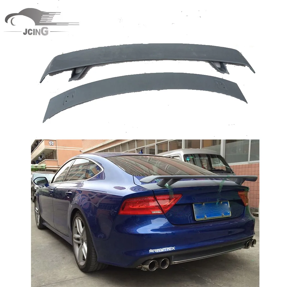 FRP Неокрашенный задний спойлер для багажника Audi A7 S7 RS7 2007 12 двухслойный