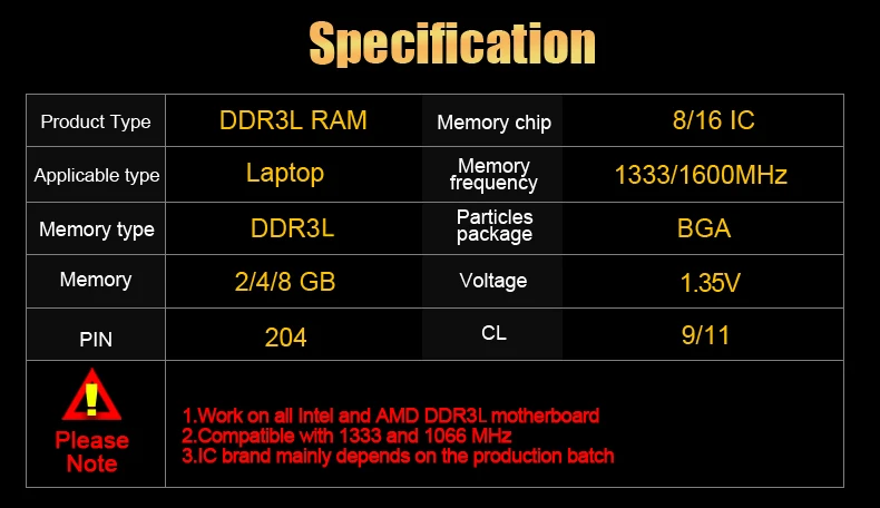 Оперативная память VEINEDA DDR3L, 2 Гб, 1333, 1600, PC3-12800, 1,35 в, для Intel, AMD, совместима с 2 Гб, ddr, 3 памяти, оперативная память, не ECC SODIMM