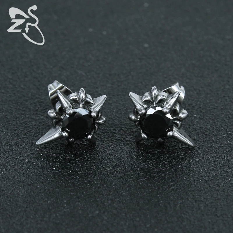Серьги гвоздики ZS мужские из нержавеющей стали ювелирные украшения в стиле