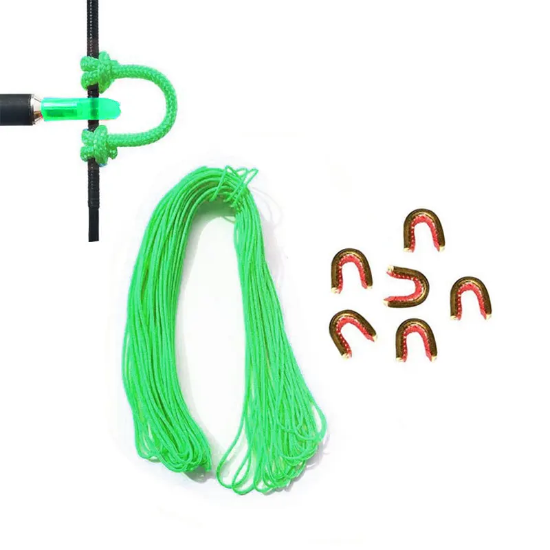 

Archery 1m Bowstring Release D Loop Rope And 6pcs Brass Buckle Clip Compound Bow Outdoor Hunting Shooting Accessories