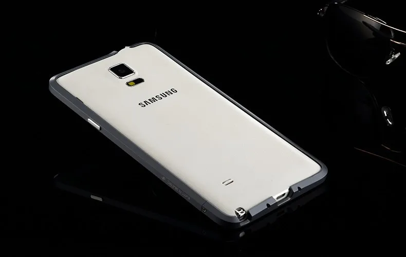 Luphie роскошный ультра тонкий алюминиевый бампер чехол для samsung Galaxy Note 4 N910F N9100 чехол+ 2 пленки(1 передняя+ 1 задняя