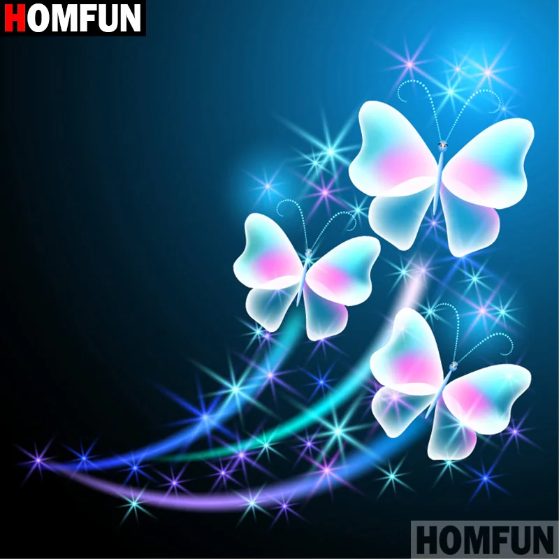 

Алмазная 5D картина HOMFUN «Бабочка», вышивка крестиком из квадратных/круглых страз, «сделай сам», домашний декор, A20065