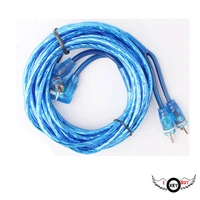 1pc 2m high fidelity transparent blue car subwoofer wiring kit rca audio cable amplifier modified pvc plastic copper line