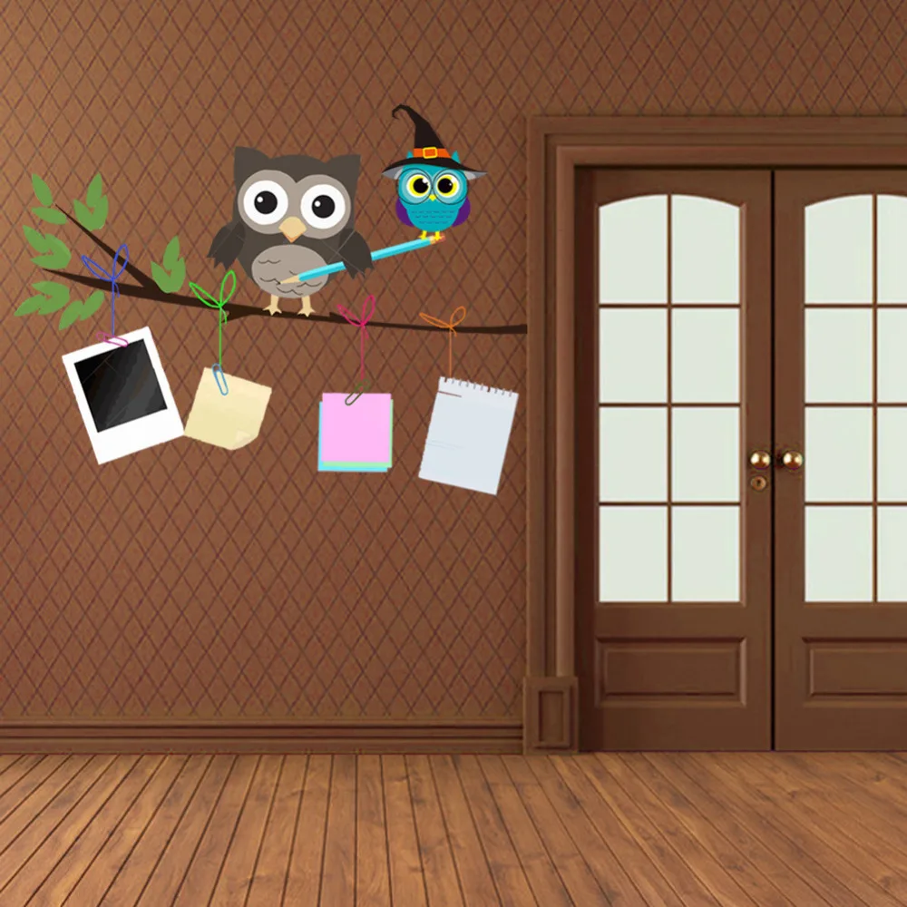 Reomvable наклейки мультфильм сова дети роспись декоративные стены спальни