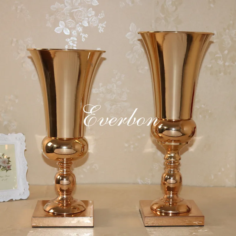 10pcs/lot 430mm/490mm Metal Gold Flower Vases for Wedding Flowers Decorations New Arrival with Elegant design | Дом и сад
