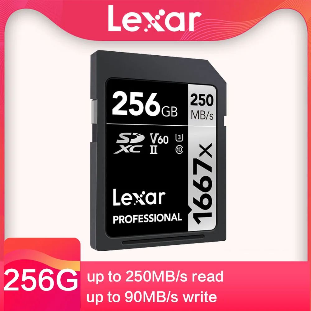 Оригинальные Карты памяти Lexar 250 МБ/с./с класс 10 SD 1667X UHS II U3 SDHC 64 ГБ 128 256 карта для